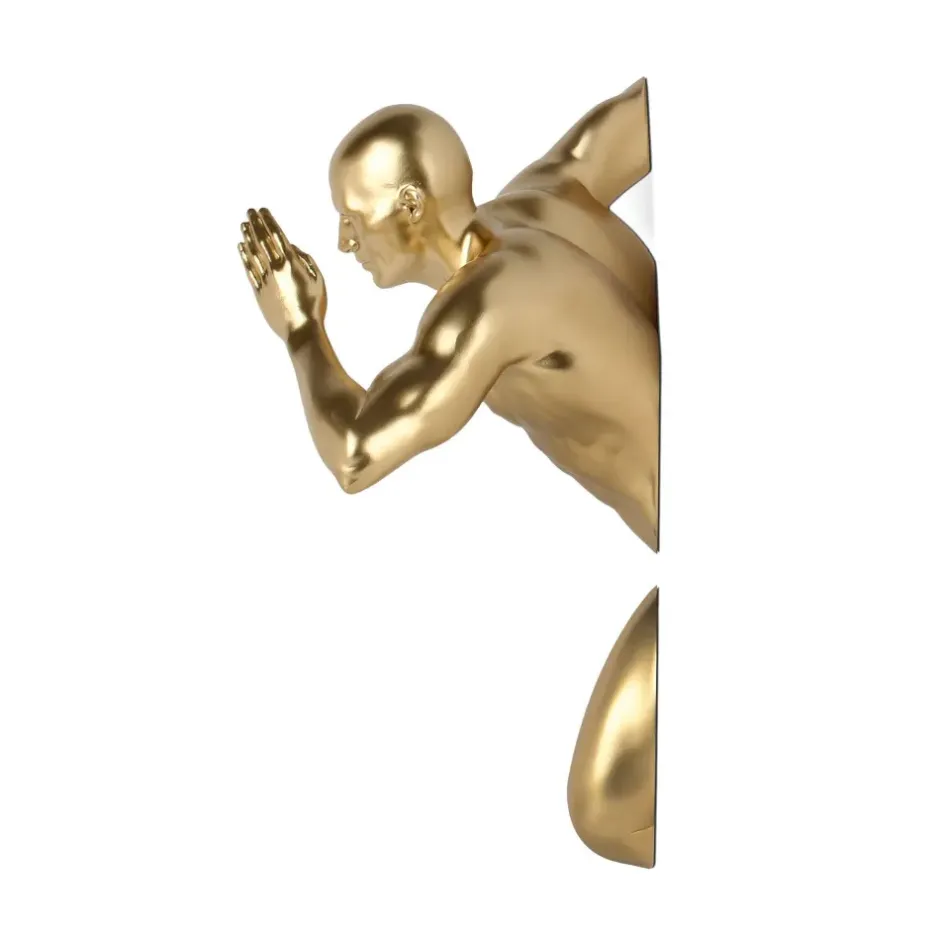 Statues & Sculptures Figurative|Wall Art^Infinity Man 28cm Gold Resin Wall Sculpture