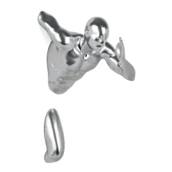 Statues & Sculptures Figurative|Wall Art^Infinity Man 28cm Silver Resin Wall Sculpture