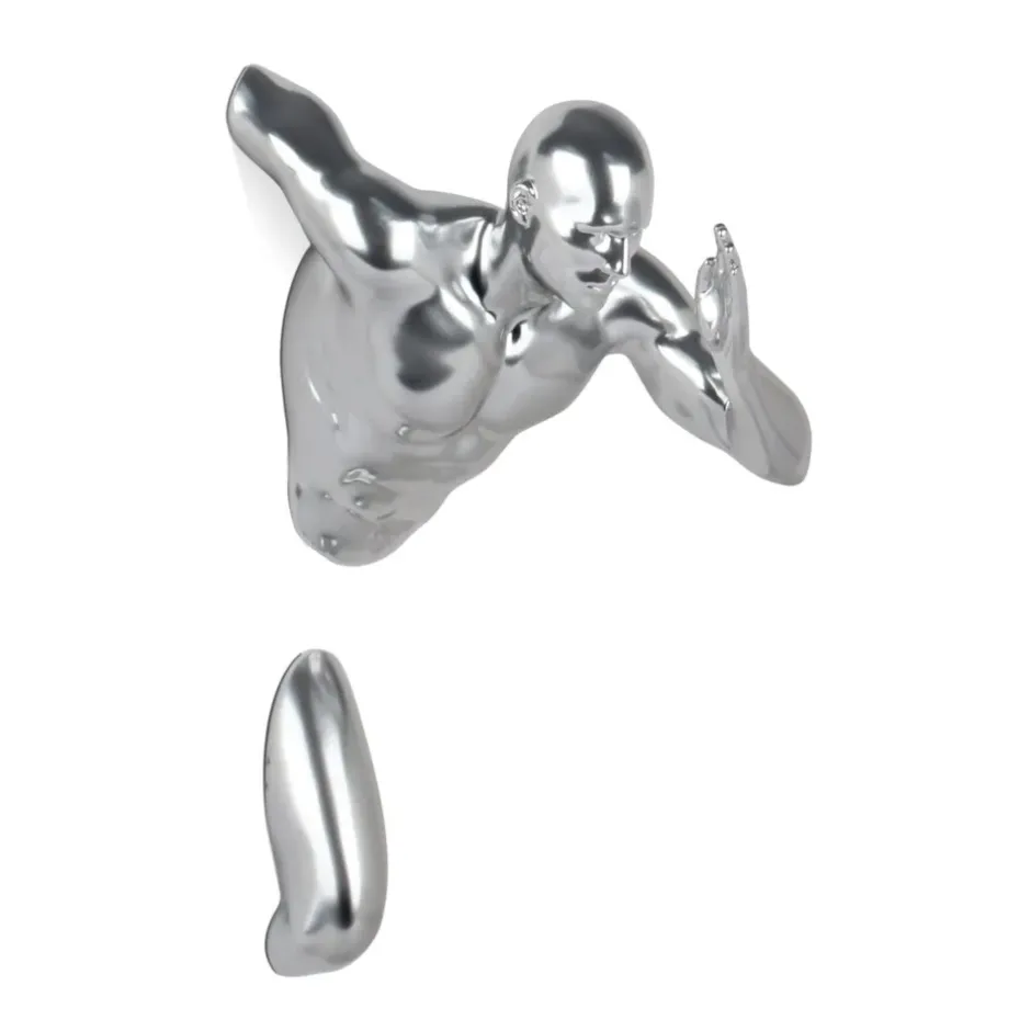 Statues & Sculptures Figurative|Wall Art^Infinity Man 28cm Silver Resin Wall Sculpture