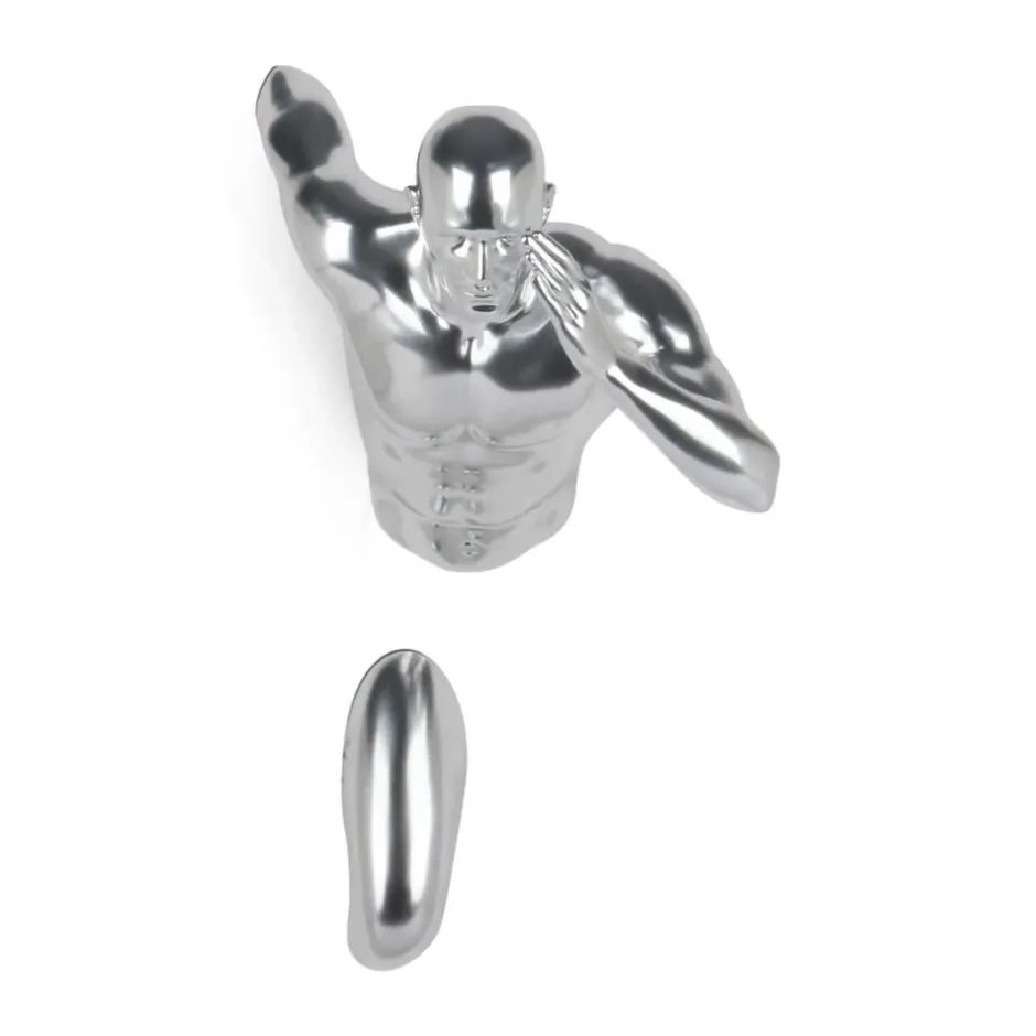 Statues & Sculptures Figurative|Wall Art^Infinity Man 28cm Silver Resin Wall Sculpture