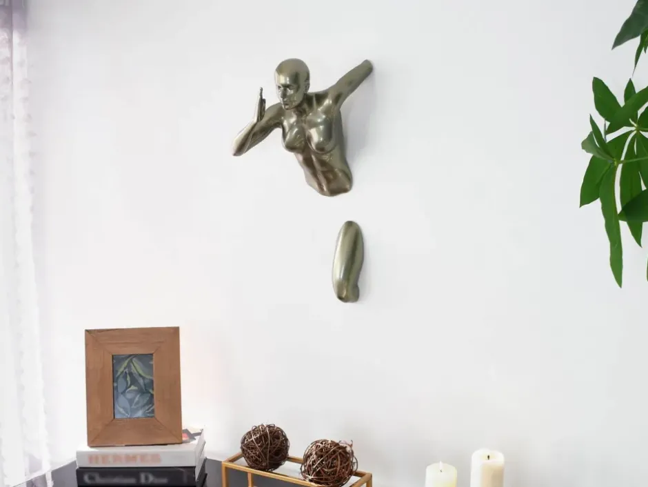 Statues & Sculptures Figurative|Wall Art^Infinity Woman 50cm Anthracite Resin Wall Sculpture