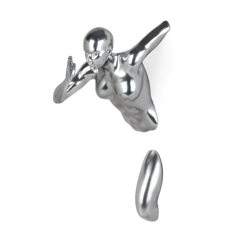 Statues & Sculptures Figurative|Wall Art^Infinity Woman 28cm Silver Resin Wall Sculpture