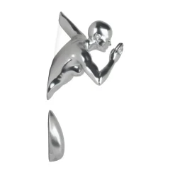 Statues & Sculptures Figurative|Wall Art^Infinity Woman 28cm Silver Resin Wall Sculpture