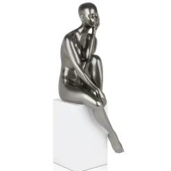 Statues & Sculptures Figurative|Floor Standing^Introspective 74cm Anthracite Resin Indoor Sculpture