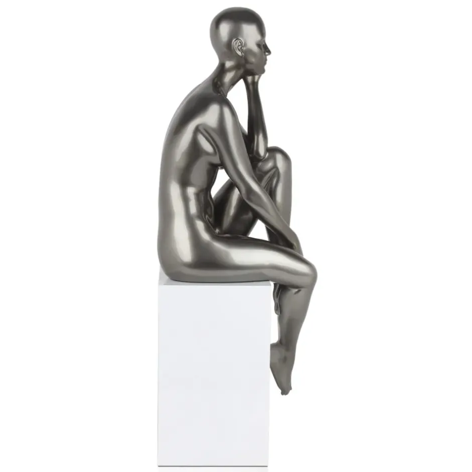 Statues & Sculptures Figurative|Floor Standing^Introspective 74cm Anthracite Resin Indoor Sculpture