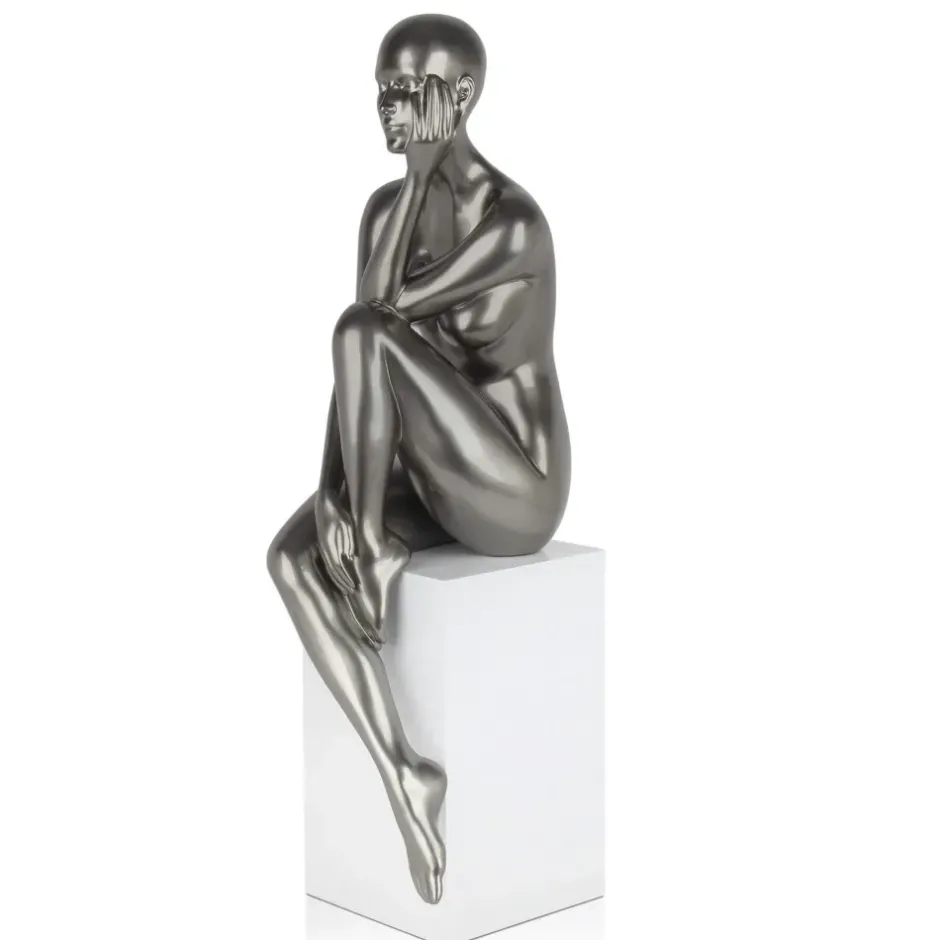 Statues & Sculptures Figurative|Floor Standing^Introspective 74cm Anthracite Resin Indoor Sculpture