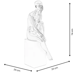 Statues & Sculptures Figurative|Floor Standing^Introspective 74cm Anthracite Resin Indoor Sculpture