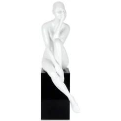 Statues & Sculptures Figurative|Floor Standing^Introspective 74cm White Resin Indoor Sculpture