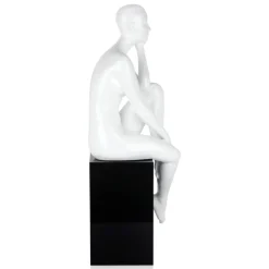 Statues & Sculptures Figurative|Floor Standing^Introspective 74cm White Resin Indoor Sculpture