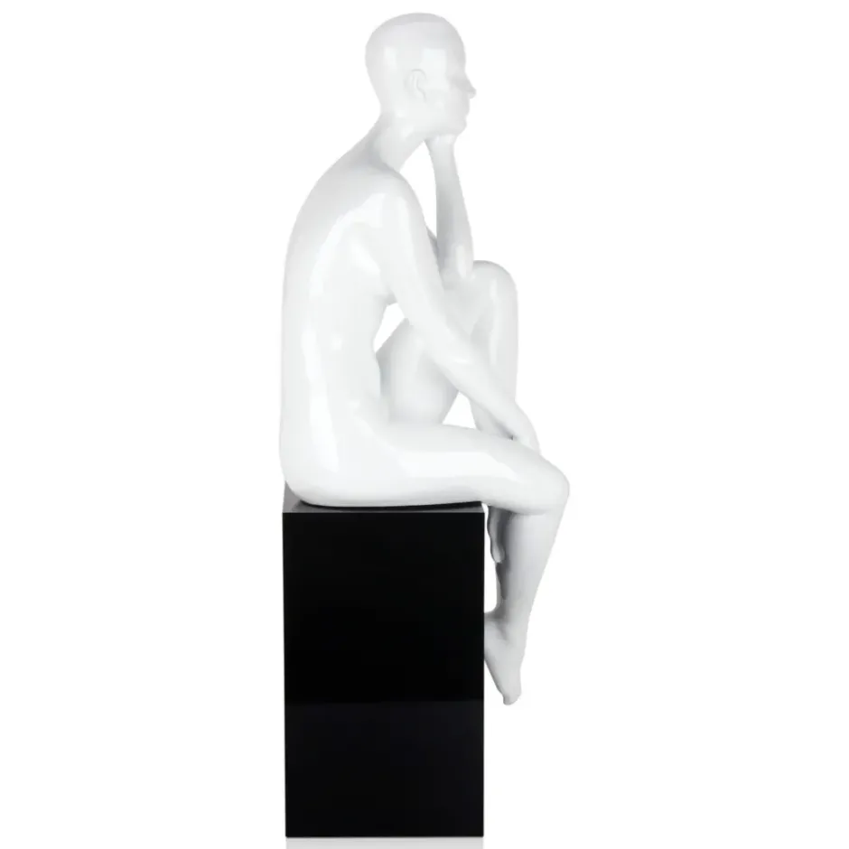 Statues & Sculptures Figurative|Floor Standing^Introspective 74cm White Resin Indoor Sculpture