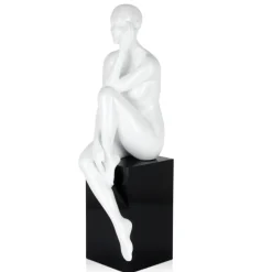 Statues & Sculptures Figurative|Floor Standing^Introspective 74cm White Resin Indoor Sculpture