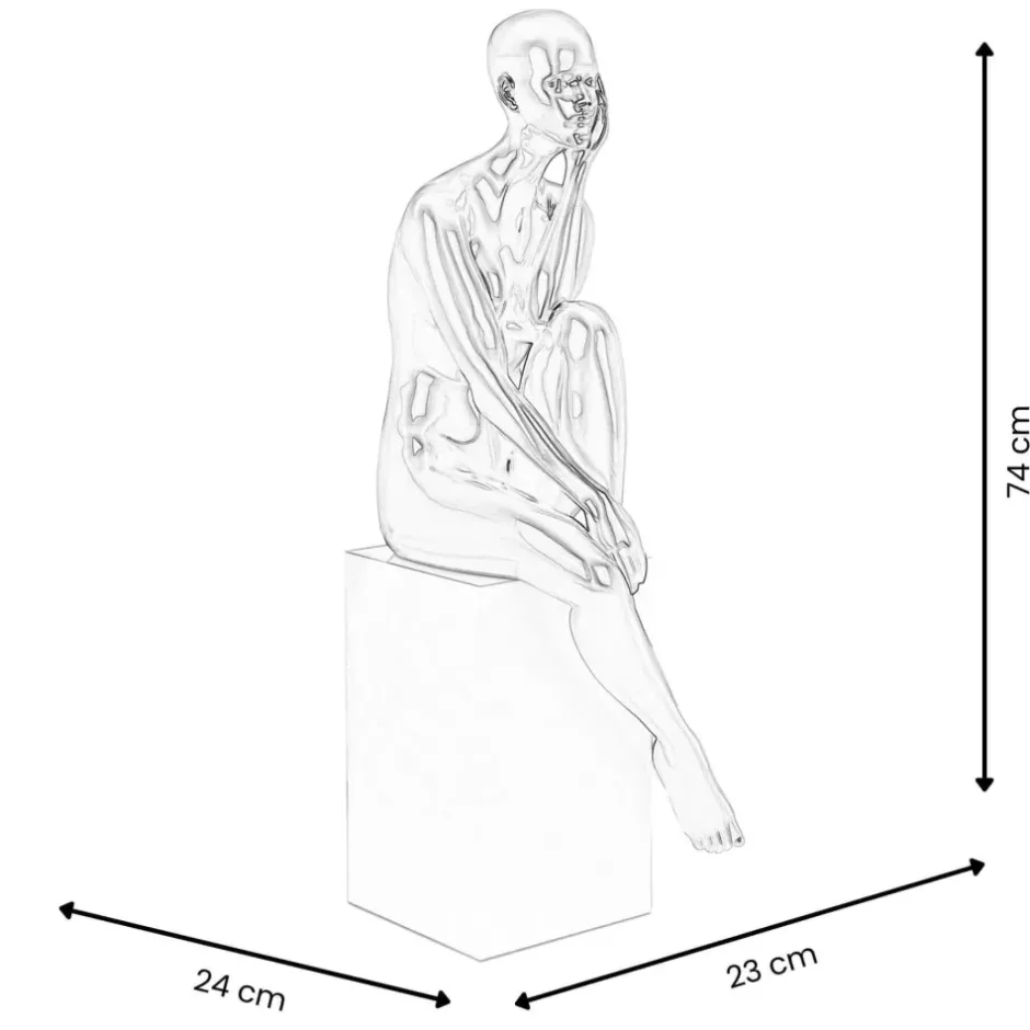 Statues & Sculptures Figurative|Floor Standing^Introspective 74cm White Resin Indoor Sculpture
