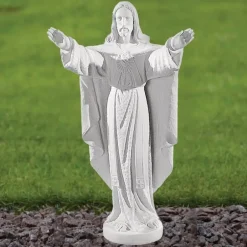 Statues & Sculptures Jesus^Jesus Christ 43cm Marble Resin Garden Statue