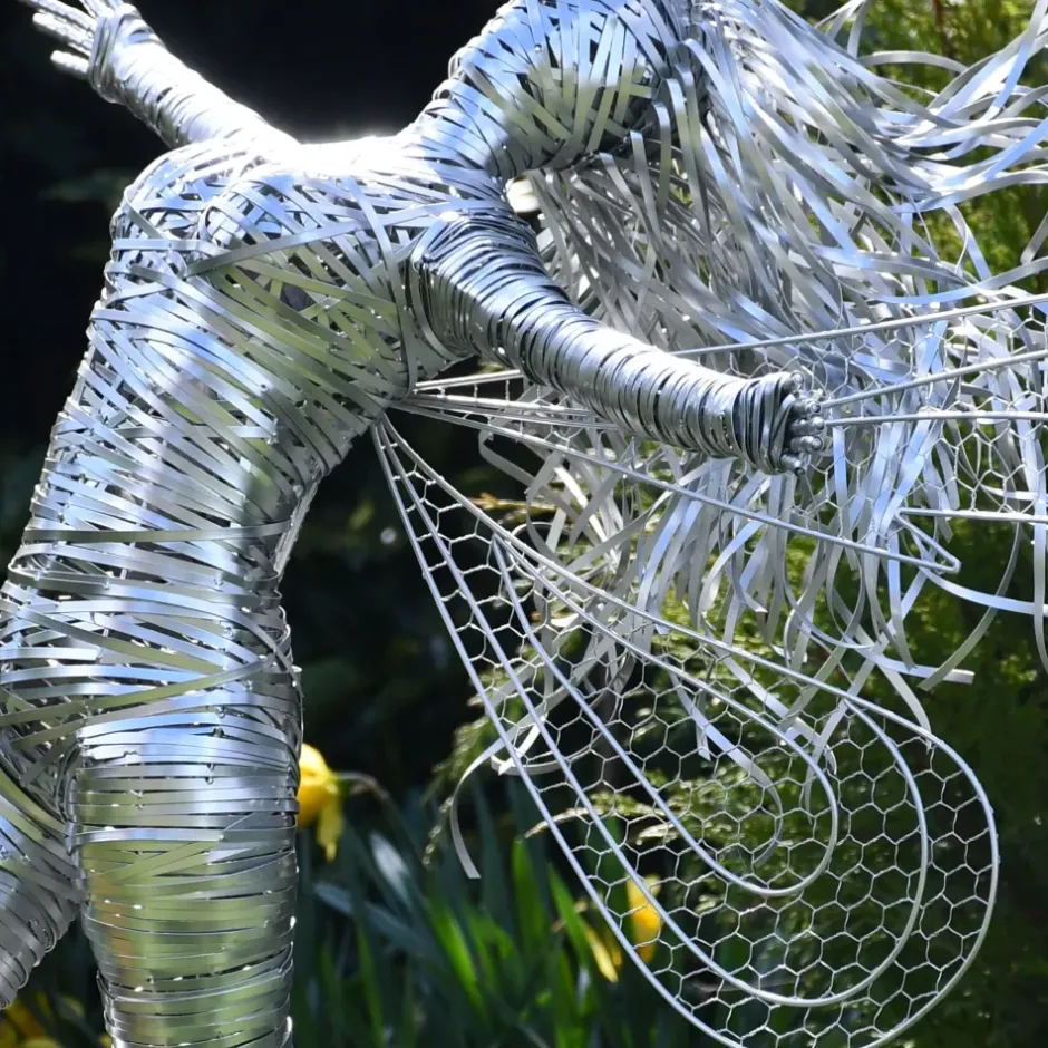 Statues & Sculptures Fairies^Kaida Fairy 90cm Metal Wire Garden Sculpture