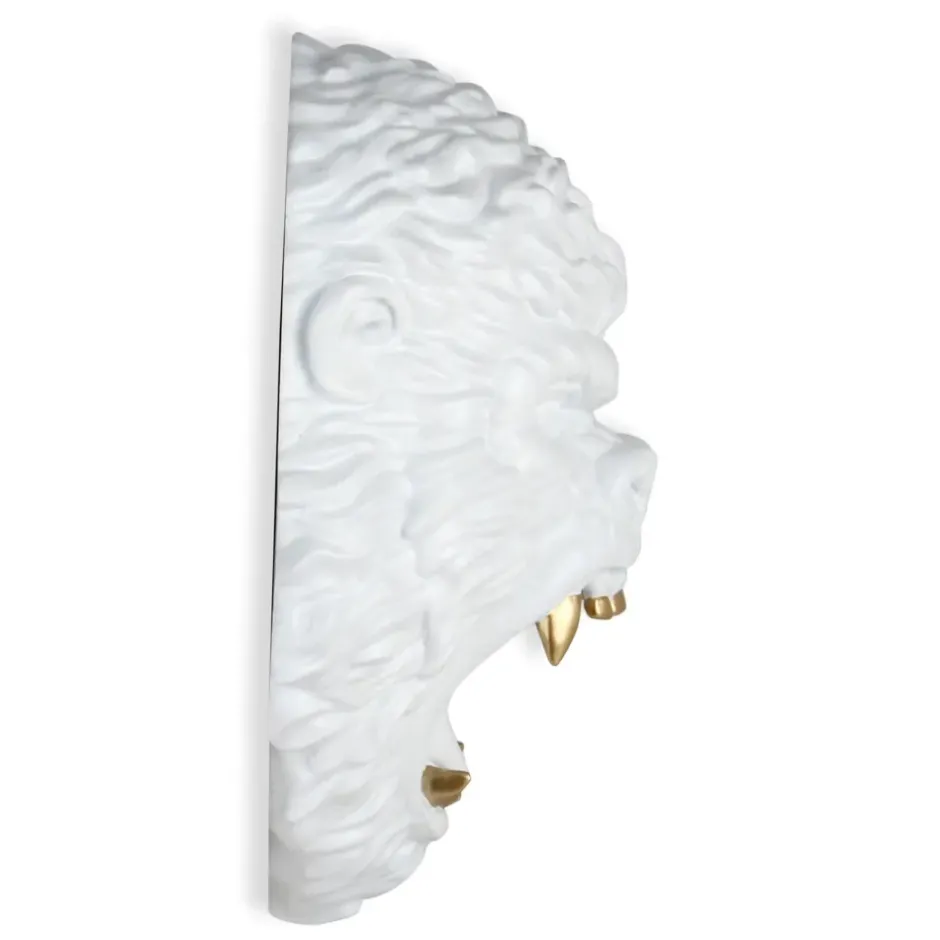 Statues & Sculptures Wall Art|Animals^King Gorilla 43cm White Resin Wall Sculpture