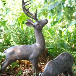 Statues & Sculptures Stags & Deers^Large Stag & Doe Deer Bronze Garden Statues