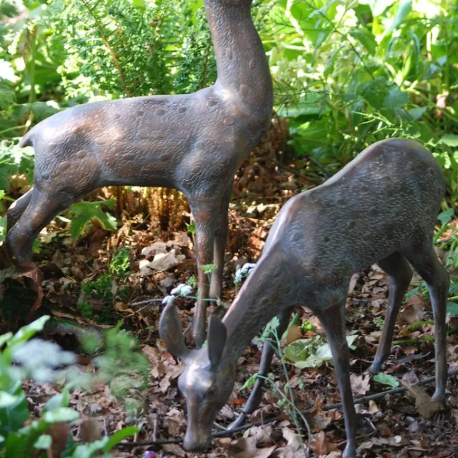 Statues & Sculptures Stags & Deers^Large Stag & Doe Deer Bronze Garden Statues