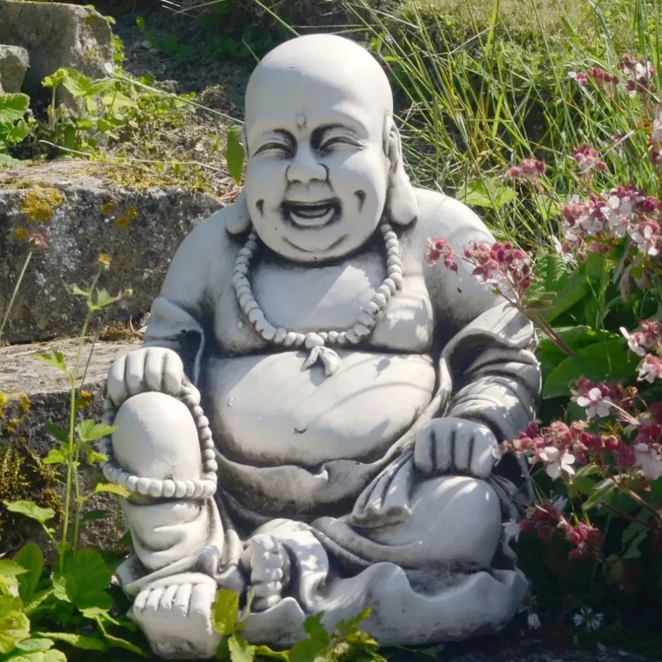 Statues & Sculptures Buddha^Laughing Buddha Antique Stone Garden Statue