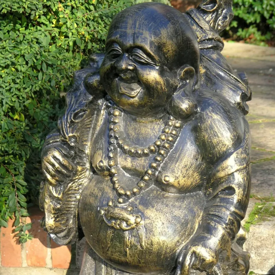 Statues & Sculptures Buddha^Laughing Buddha Bronze Metal Garden Statue