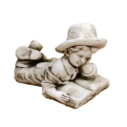 Statues & Sculptures Children^Laying Reading Boy 36cm Stone Resin Garden Statue