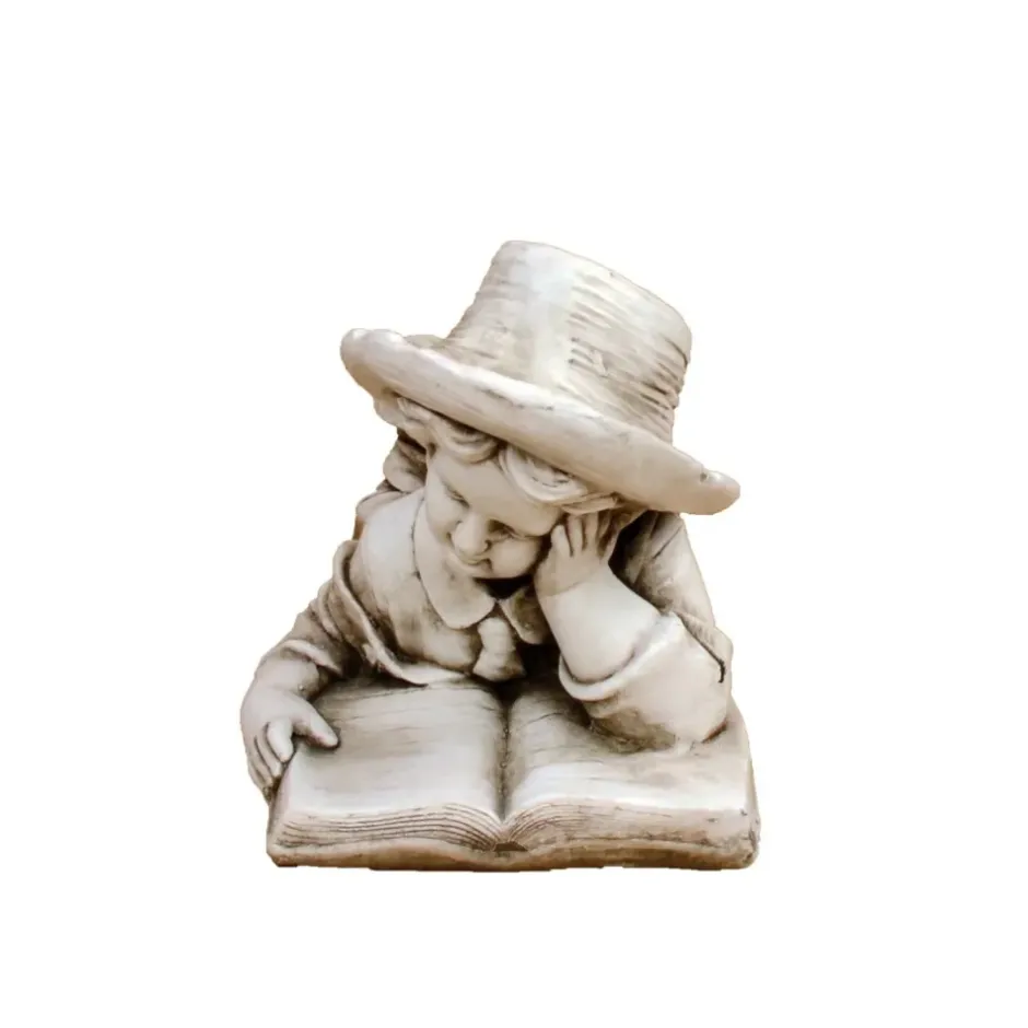 Statues & Sculptures Children^Laying Reading Boy 36cm Stone Resin Garden Statue