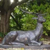 Statues & Sculptures Stags & Deers^Laying Stag Life-Size Bronze Metal Garden Statue
