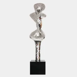 Statues & Sculptures Giant|Floor Standing^Liquid Fusion 238cm Silver Metal Garden Sculpture