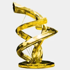 Statues & Sculptures Giant|Floor Standing^Liquid Helix 168cm Gold Metal Garden Sculpture