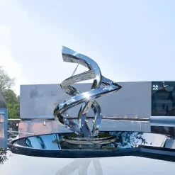 Statues & Sculptures Giant|Floor Standing^Liquid Helix 168cm Silver Metal Garden Sculpture