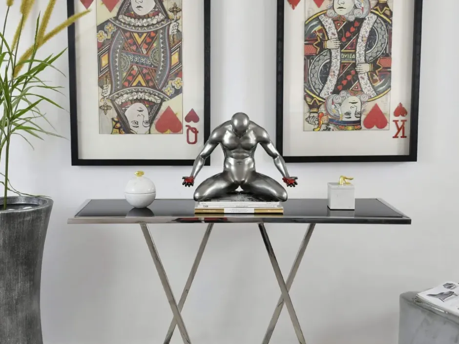 Statues & Sculptures Figurative|Table Top^Lost Affection 32cm Anthracite Resin Indoor Sculpture