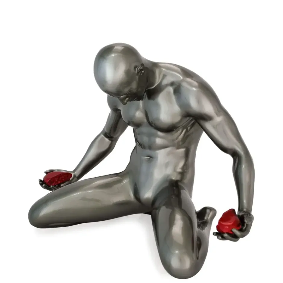 Statues & Sculptures Figurative|Table Top^Lost Affection 32cm Anthracite Resin Indoor Sculpture