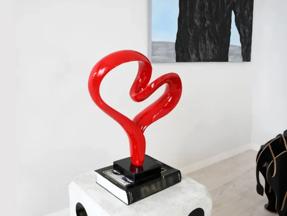 Statues & Sculptures Table Top|Contemporary^Love Flux 46cm Red Resin Indoor Sculpture