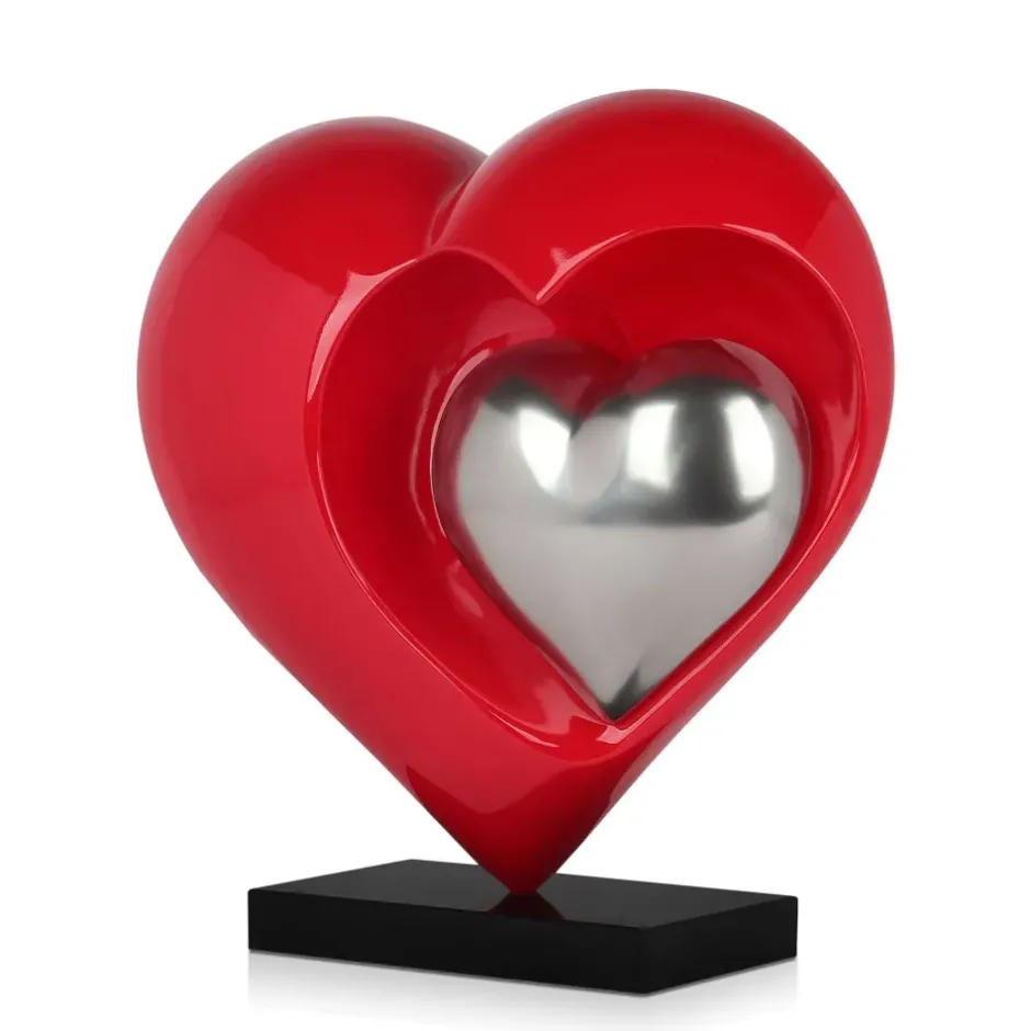 Statues & Sculptures Table Top|Contemporary^Love Reflection 45cm Red Resin Indoor Sculpture