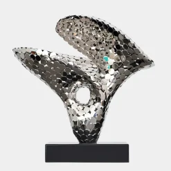 Statues & Sculptures Table Top|Abstract^Lucid Motion 47cm Silver Metal Indoor Sculpture