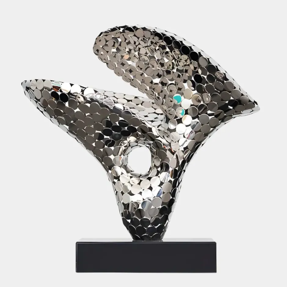 Statues & Sculptures Table Top|Abstract^Lucid Motion 47cm Silver Metal Indoor Sculpture