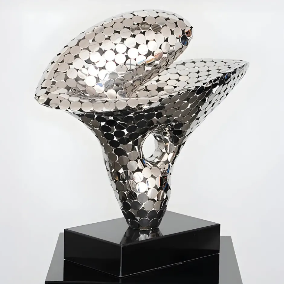 Statues & Sculptures Table Top|Abstract^Lucid Motion 47cm Silver Metal Indoor Sculpture