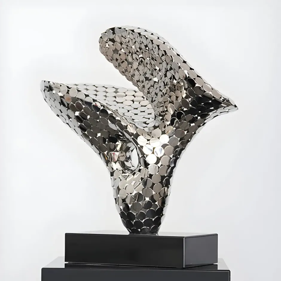Statues & Sculptures Table Top|Abstract^Lucid Motion 47cm Silver Metal Indoor Sculpture