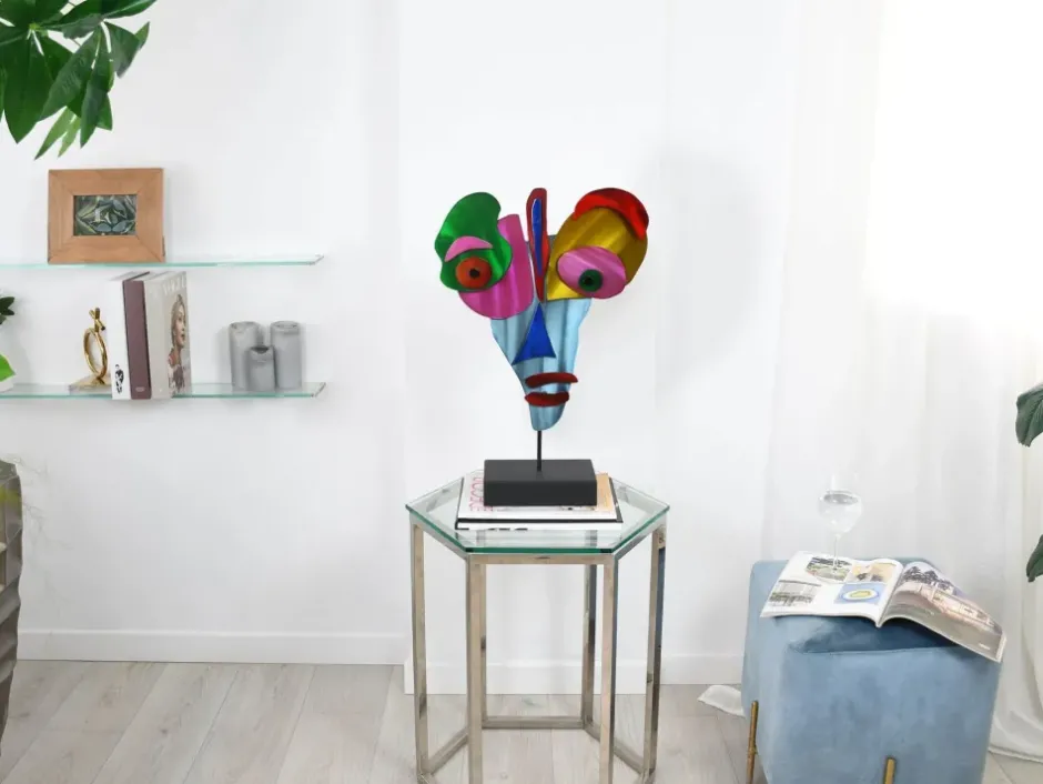 Statues & Sculptures Table Top|Abstract^Lucid Visage 59cm Abstract Metal Indoor Sculpture