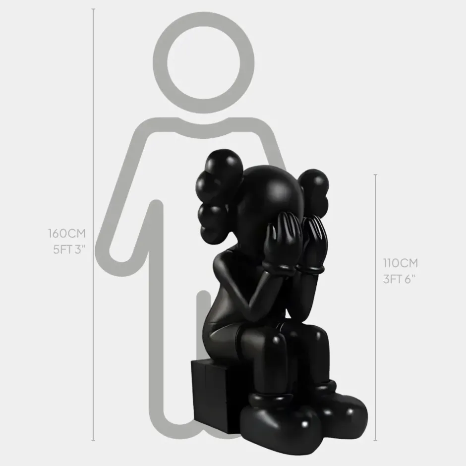 Statues & Sculptures Figurative|Floor Standing^Lucify Hide 110cm Black Resin Indoor Sculpture
