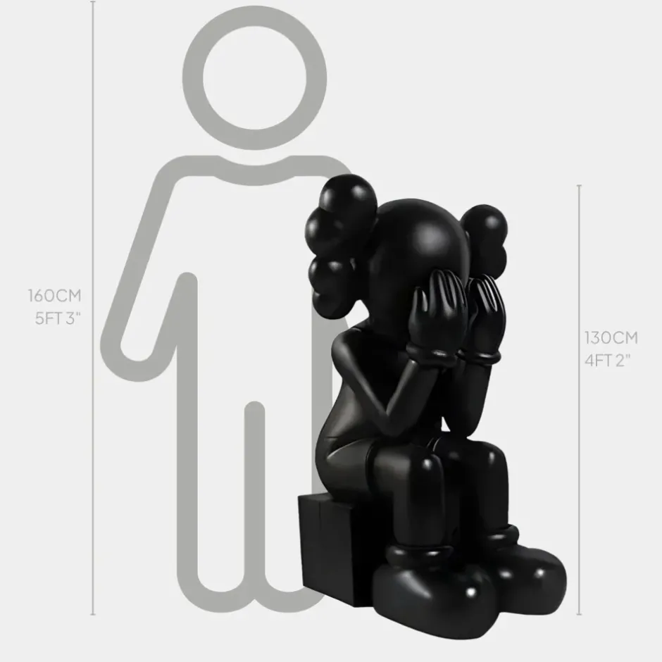 Statues & Sculptures Figurative|Floor Standing^Lucify Hide 130cm Black Resin Indoor Sculpture