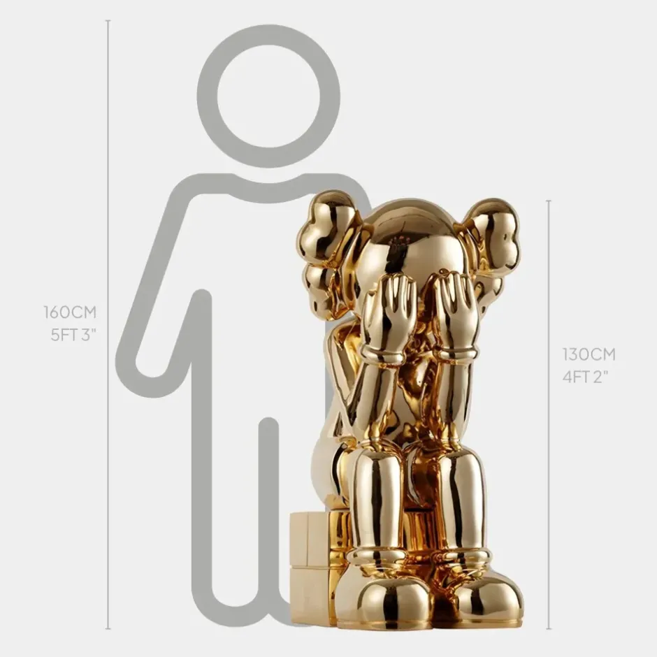 Statues & Sculptures Figurative|Floor Standing^Lucify Hide 130cm Gold Resin Indoor Sculpture