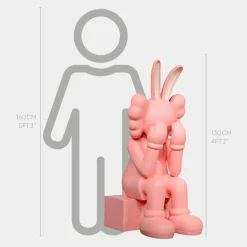 Statues & Sculptures Floor Standing|Pop Art^Lucify Playful Rabbit 130cm Pink Resin Indoor Sculpture