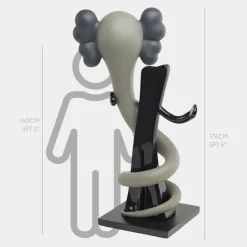 Statues & Sculptures Giant|Floor Standing^Lucify Viper 176cm Grey Resin Indoor Sculpture