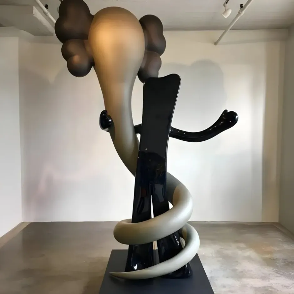 Statues & Sculptures Giant|Floor Standing^Lucify Viper 176cm Grey Resin Indoor Sculpture