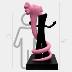 Statues & Sculptures Giant|Floor Standing^Lucify Viper 176cm Pink Resin Indoor Sculpture