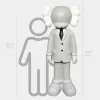 Statues & Sculptures Giant|Figurative^Lucify Vogue 180cm Grey Resin Indoor Sculpture