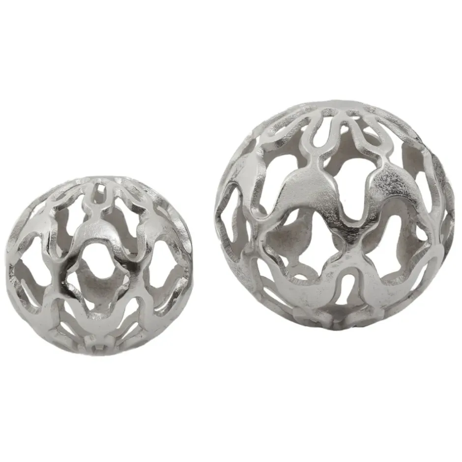 Statues & Sculptures Table Top|Abstract^Lumi Spheres 21cm Silver Metal Indoor Sculptures