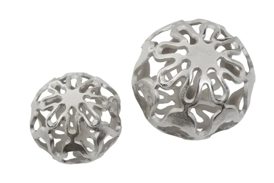 Statues & Sculptures Table Top|Abstract^Lumi Spheres 21cm Silver Metal Indoor Sculptures