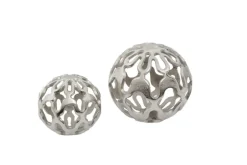 Statues & Sculptures Table Top|Abstract^Lumi Spheres 21cm Silver Metal Indoor Sculptures