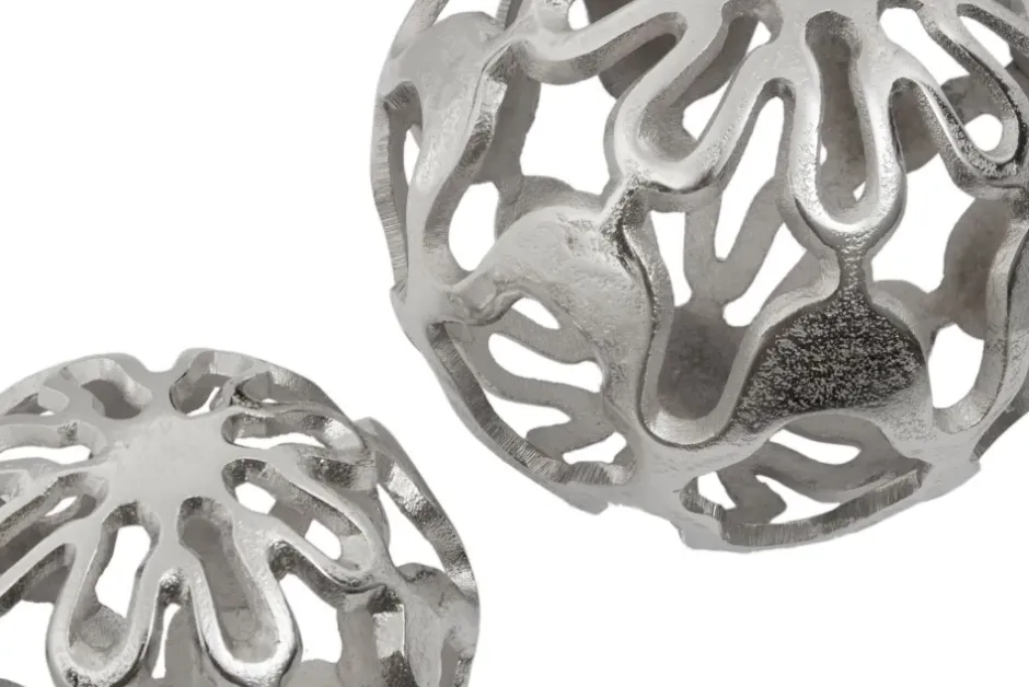 Statues & Sculptures Table Top|Abstract^Lumi Spheres 21cm Silver Metal Indoor Sculptures